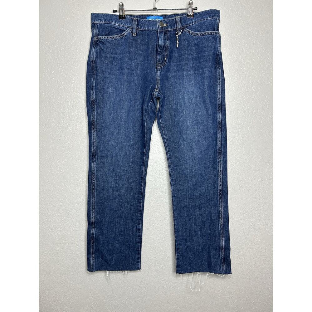 M.I.H Cult Jeans Mid Rise Dark Wash No Distressing Raw Hem Women's Size 32‎ NEW